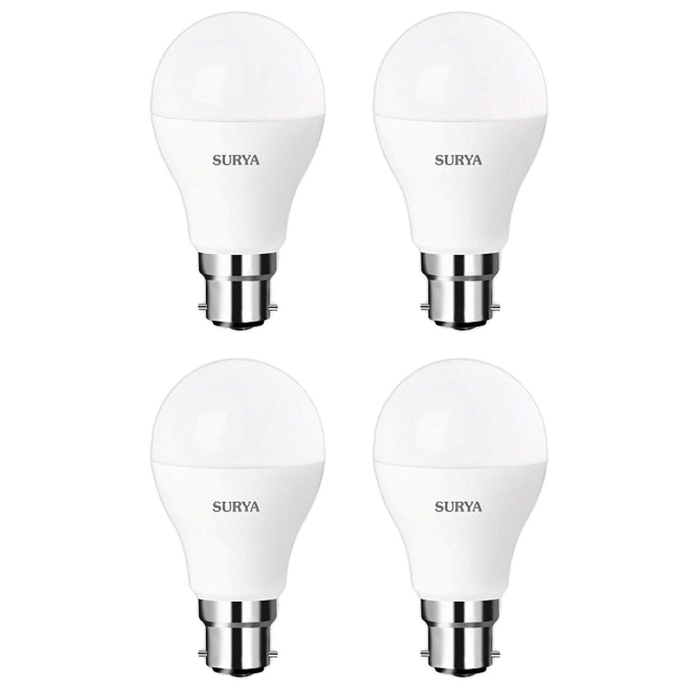Surya 10W B22 LED Cool Day Light Lamp, Pack of 4, (Surya-NeoMax-10w-pk4)
