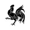 Gadgets Wrap Wall Decals 29CM Wall Stickers Black Color - (Tribal Rooster Chicken Farm2) view 2