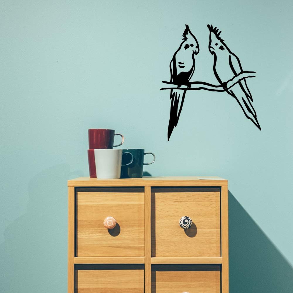 Gadgets Wrap Wall Decals 29CM Wall Stickers Black Color - (Cockatiel Bird)