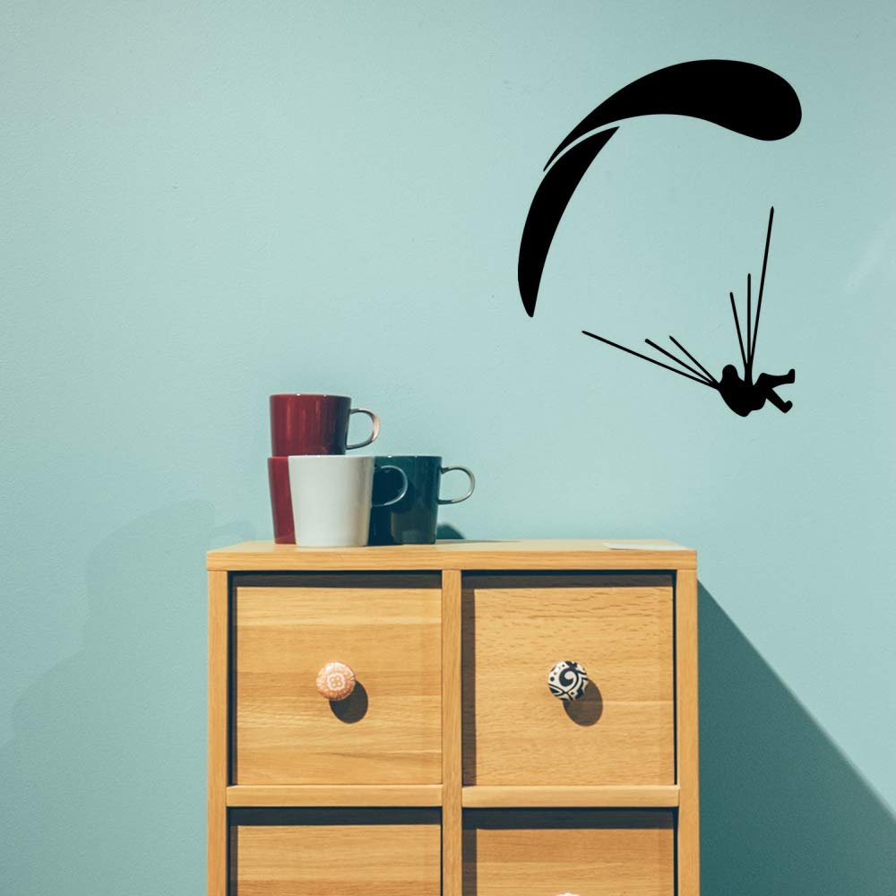 Gadgets Wrap Wall Decals 29CM Wall Stickers Black Color - (Paragliding)