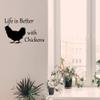 GADGETS WRAP Vinyl Wall Stickers Black Color - (29CM, Life is Better with Chickens) view 1