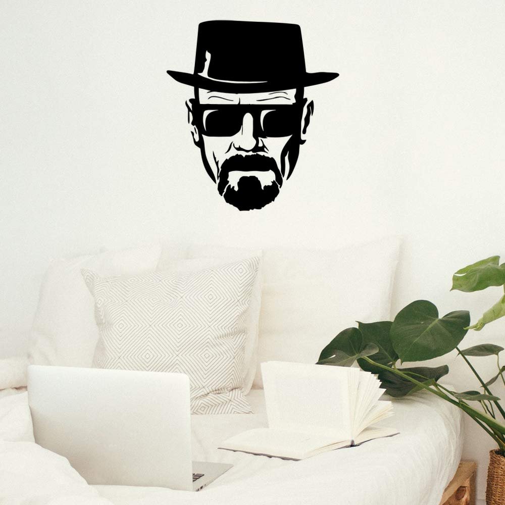 Gadgets Wrap Wall Decals 29CM Wall Stickers Black Color - (Heisenberg Cool Face Breaking Bad)