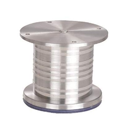 Nixnine Strong Stainless Steel Round Sofa Leg, 50mm Tickness Finish Glossy (3 inch) Pack of 4,