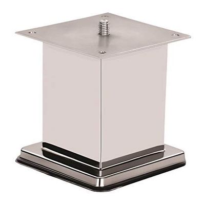 Nixnine Strong Stainless Steel Square Sofa Leg, 50 mm Tickness Finish Glossy (3 inch) Pack of 4,
