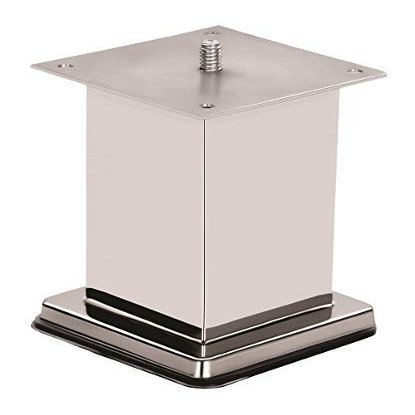 Nixnine Strong Stainless Steel Square Sofa Leg, 50 mm Tickness Finish Glossy (3 inch) Pack of 4,