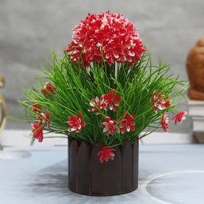 Litleo Great for Home Or Office Decoration or Birthday Gift, Table Top Bonsai Artificial Plant with Pot Bonsai Artificial Plant with Pot (RED)