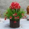 Litleo Great for Home Or Office Decoration or Birthday Gift, Table Top Bonsai Artificial Plant with Pot Bonsai Artificial Plant with Pot (RED) view 1