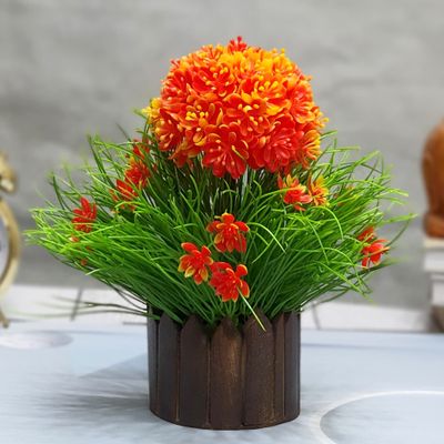 Litleo Great for Home Office Decoration or Birthday Gift, Table Top Bonsai Artificial Plant with Pot Bonsai Artificial Plant with Pot (Orange)
