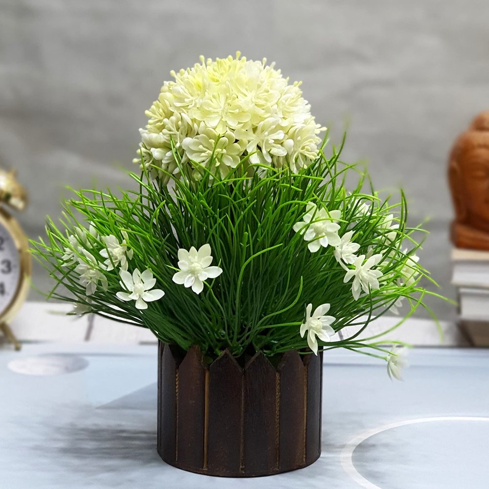 Litleo's Great for Home Or Office Decoration or Birthday Gift, Table Top Bonsai Artificial Plant with Pot Bonsai Artificial Plant with Pot (White)