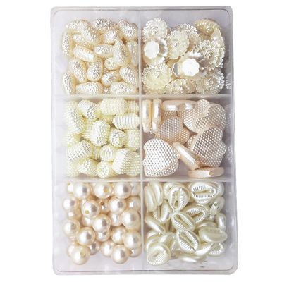 eshoppee 200 gm Pearl Beads Colors Plastic Beads for Jewellery Making, Art and Crafts Work for Necklace Bracelet Earring Making DIY Kit (16)