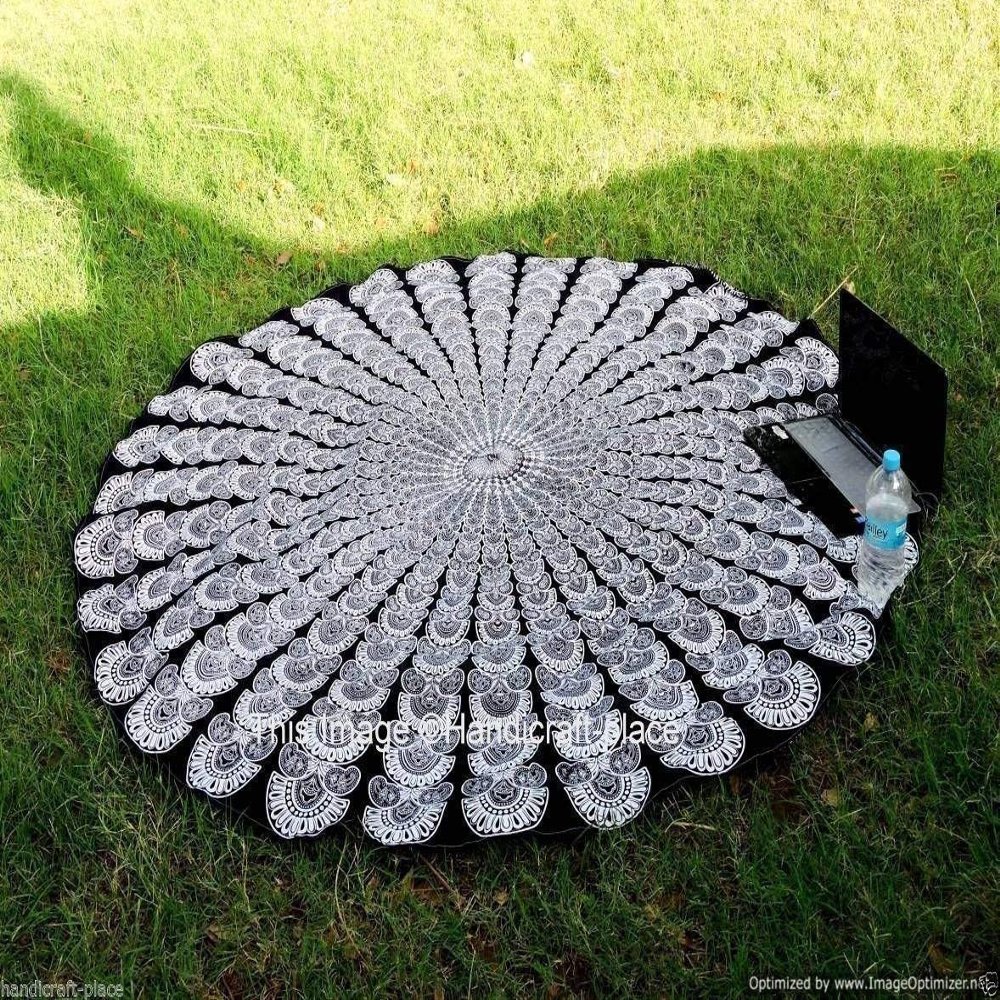 Fashion Hub 100% Cotton Mandala Dining Table Cover- Round Tablecloth (Multicolor - Standard)
