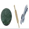 MAMTA CREATIONS - Roti Roller/Chakla Belan/Rolling Pin Board/Roti Maker/Phulka Maker/ chakla With Steel Lemon Squeezer / Masher/ Juicer for Home & Kitchen.(Wooden Belan, 9 in) Pack of 2, Green chakla belan+Lemon Squeezer) view 1
