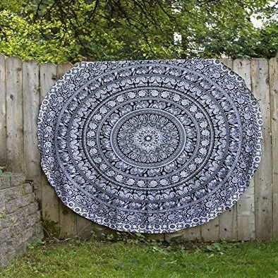 Fashion Hub 100% Cotton Mandala Dining Table Cover- Round Tablecloth Multicolor Standard