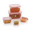 INVOSS 7 Pcs Space Saver Combo Plastic Fridge Container Set, Plastic Container Set for Kitchen Refrigerator, Pink (Elliptical- 100 ml,150 ml,290 ml,580 ml,1000 ml,1700 ml,2700 ml) view 3