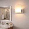 tu casa Silver Metal/Glass Shade with White Metal-Iron Base Bathroom Wall Light | Modern Wall-Mounted Light (Height : 4.5 Inch/No Blub) for Hall, Bedroom, Living Room, Vanity, Mirror & Home Dcor view 1