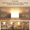 tu casa Silver Metal/Glass Shade with White Metal-Iron Base Bathroom Wall Light | Modern Wall-Mounted Light (Height : 4.5 Inch/No Blub) for Hall, Bedroom, Living Room, Vanity, Mirror & Home Dcor view 4