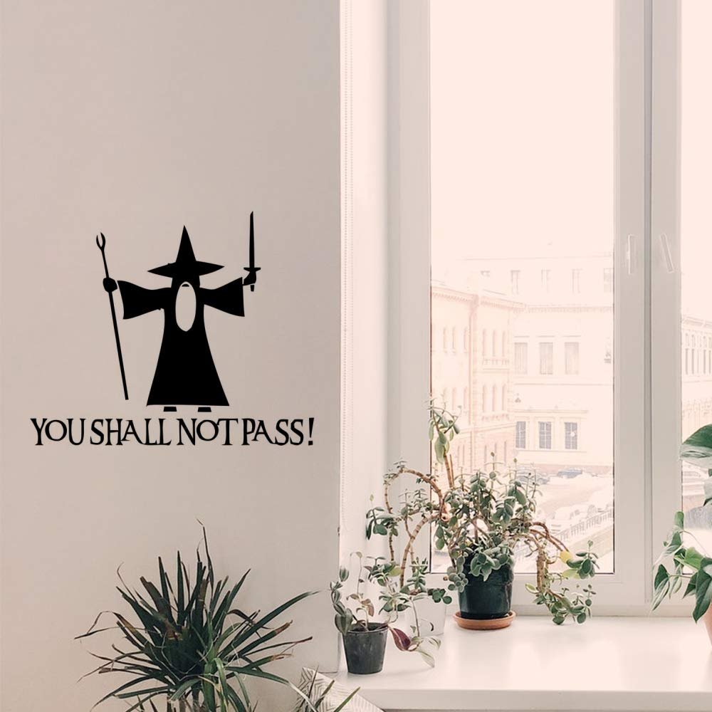 Gadgets Wrap Wall Decals 29CM Wall Stickers Black Color - (You Shall Not Pass Gandalf)