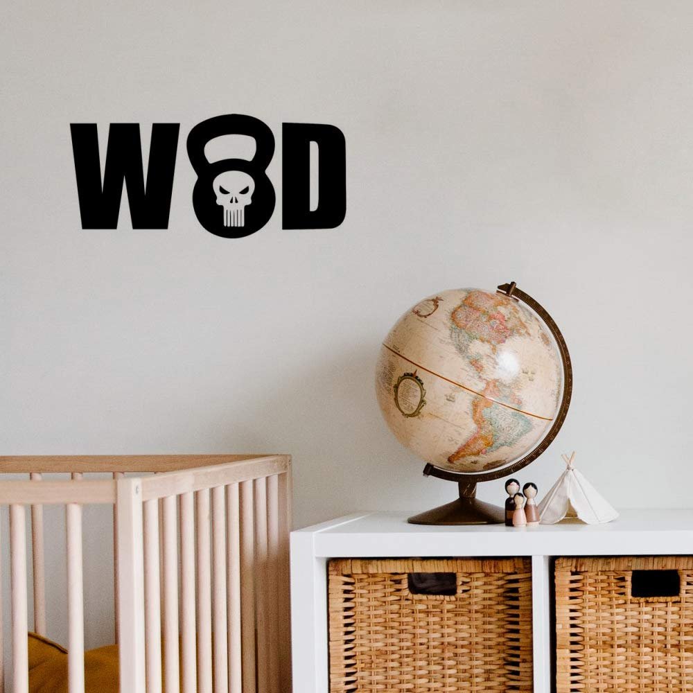 Gadgets Wrap Wall Decals 29CM Wall Stickers Black Color - (WOD Kettle Bell Crossfit)