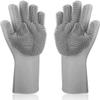 KINGS MAKER Silicone Non-Slip, Dish Washing and Pet Grooming, Magic Latex Scrubbing Gloves for Household Cleaning Great for Protecting Hands (Multicolor) view 1