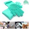 KINGS MAKER Silicone Non-Slip, Dish Washing and Pet Grooming, Magic Latex Scrubbing Gloves for Household Cleaning Great for Protecting Hands (Multicolor) view 2