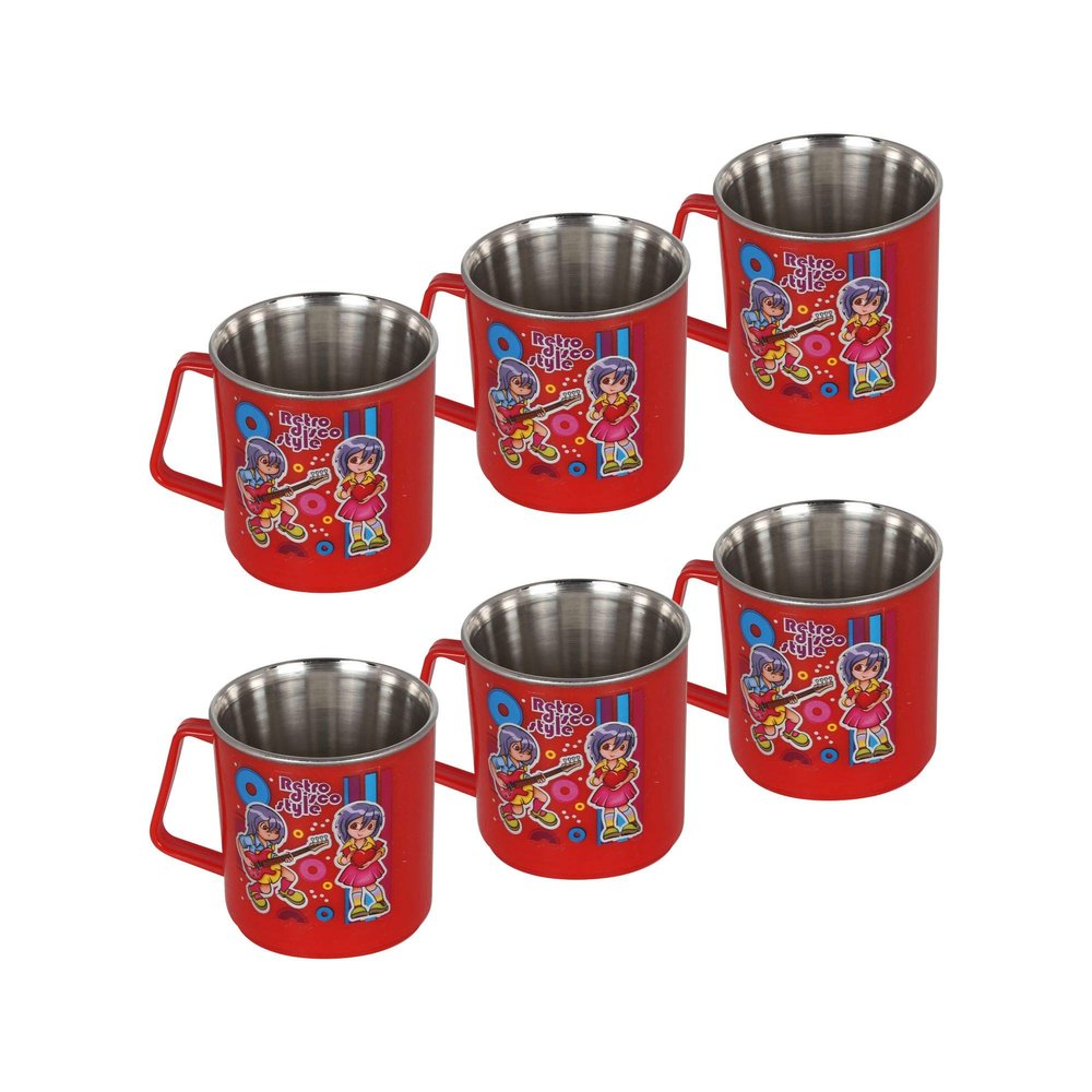 Rema - Stainless Steel Cups for Coffee and Tea Set of 6 Pieces (Made in India)