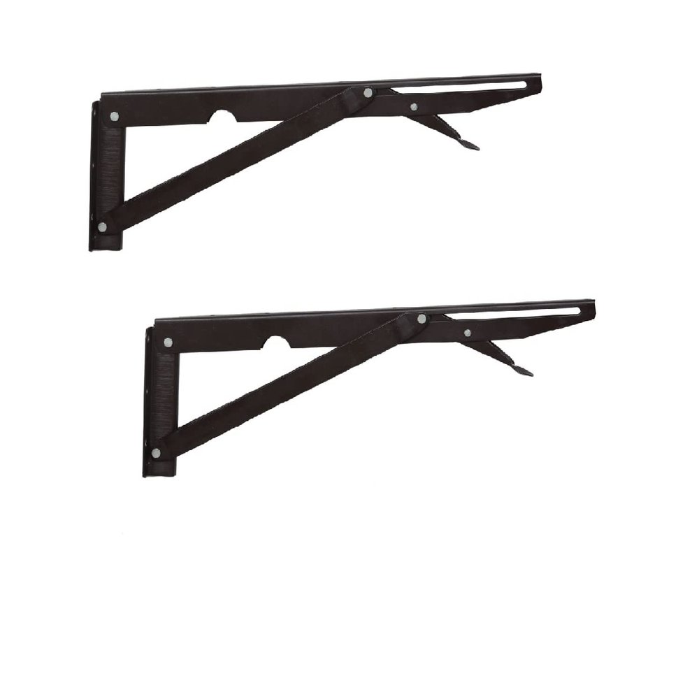 Lepose Premium Heavy Duty 300mm/ 12" Foldable Multipurpose Bracket with Fittings for fold Down Table or fold Down Racks(Brown)(2 pcs Set)