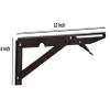 Lepose Premium Heavy Duty 300mm/ 12" Foldable Multipurpose Bracket with Fittings for fold Down Table or fold Down Racks(Brown)(2 pcs Set) view 2