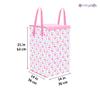 PrettyKrafts 75L Non Woven Swan Printed Square Foldable Large Laundry Bag/Basket With Lid & Handles, Freestanding Clothes Storage Organizer for Bedroom, Dorm (36x36x53cm, Pink, Set of 1) view 3
