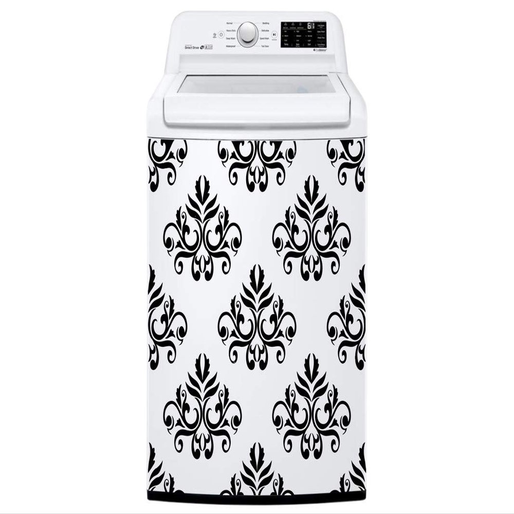 DivineDesigns Black Designs Washing Machine Sticker (Size :- 22 X 33 inch) Stickers for Washing Machine/Cloth Machine/and All Decorative Stickers