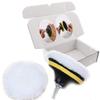 DIY Crafts Polishing Wool Pad with Backer Pad Sucker and Connecting Rod for Home Wall Paint Remove Cleaning Polishing (Pack Of 1 Set, 5" INCH) view 1