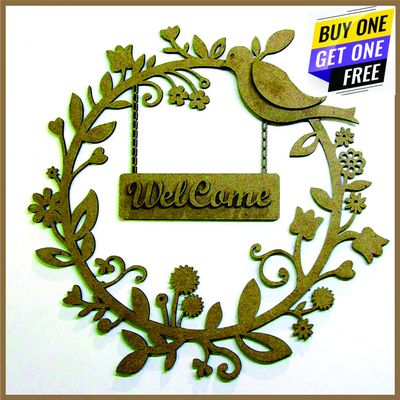 THE GIFTERY Wooden MDF Welcome Frame Without Base (270 X 270 mm)