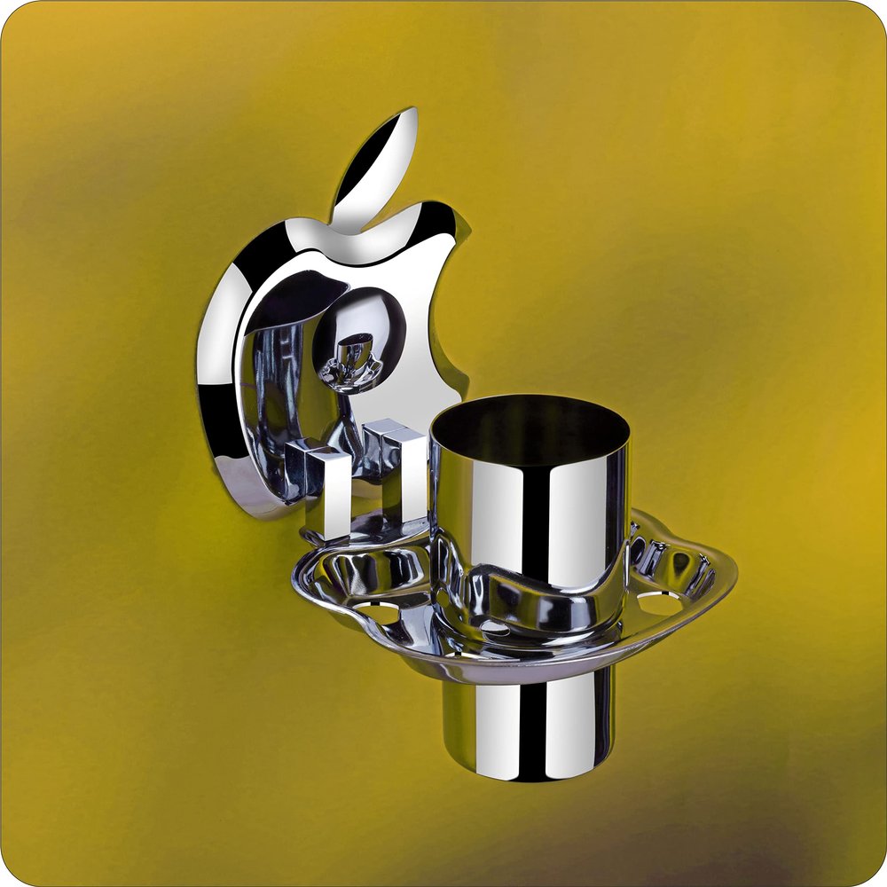 EASYHOME FURNISH Tumbler Holder Stand and Glass Toothbrush Holder Tumbler Stand Toothpaste Holder dispensers for Stylish Bathroom Accessories 22(304 Stainless Steel,Chrome Finish)