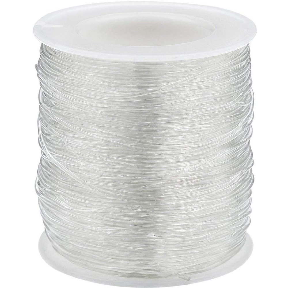 DIY Crafts Pack of 3 Roll, Beading Cords & Threads, Roll Stretchy Roll White Elastic Clear Beading Thread Stretch Polyester String Cord (60 Meters(Pack of 3 Roll, Beading Cords & Threads)
