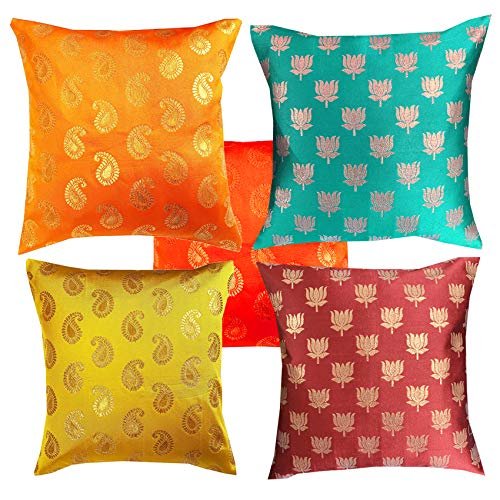 Pink parrot- Art Silk Cushion Cover 16x16 inch Set of 5 pcs