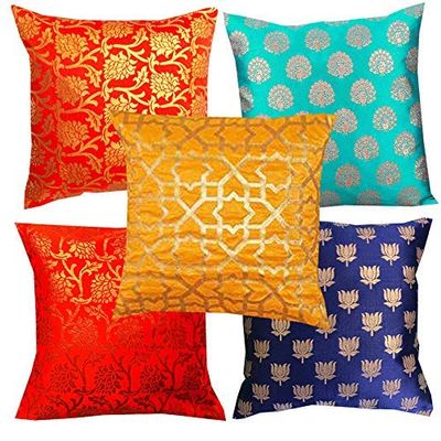 Pink parrot- Art Silk Cushion Cover 16x16 inch Set of 5 pcs