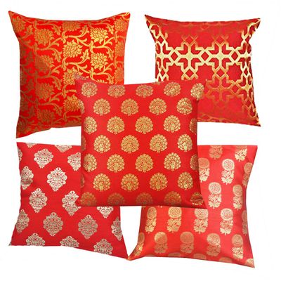 Pink parrot- Art Silk Cushion Cover 16x16 inch Set of 5 pcs