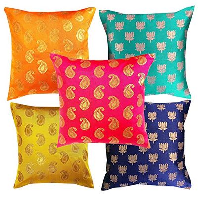 Pink parrot- Art Silk Cushion Cover 16x16 inch Set of 5 pcs