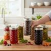 ginoya brothers 320 ml. High Ball Mason Glass Jars For Kitchen Storage With Airtight Silver Lid [Pack Of 4] view 3