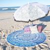 Fashion Hub Fabric Textile Work Creation Cotton Ombre Mandala Round Bohemian Indian Wall Tapestry, Hippie Beach Throw Mat (Blue, Pack of 1) view 1