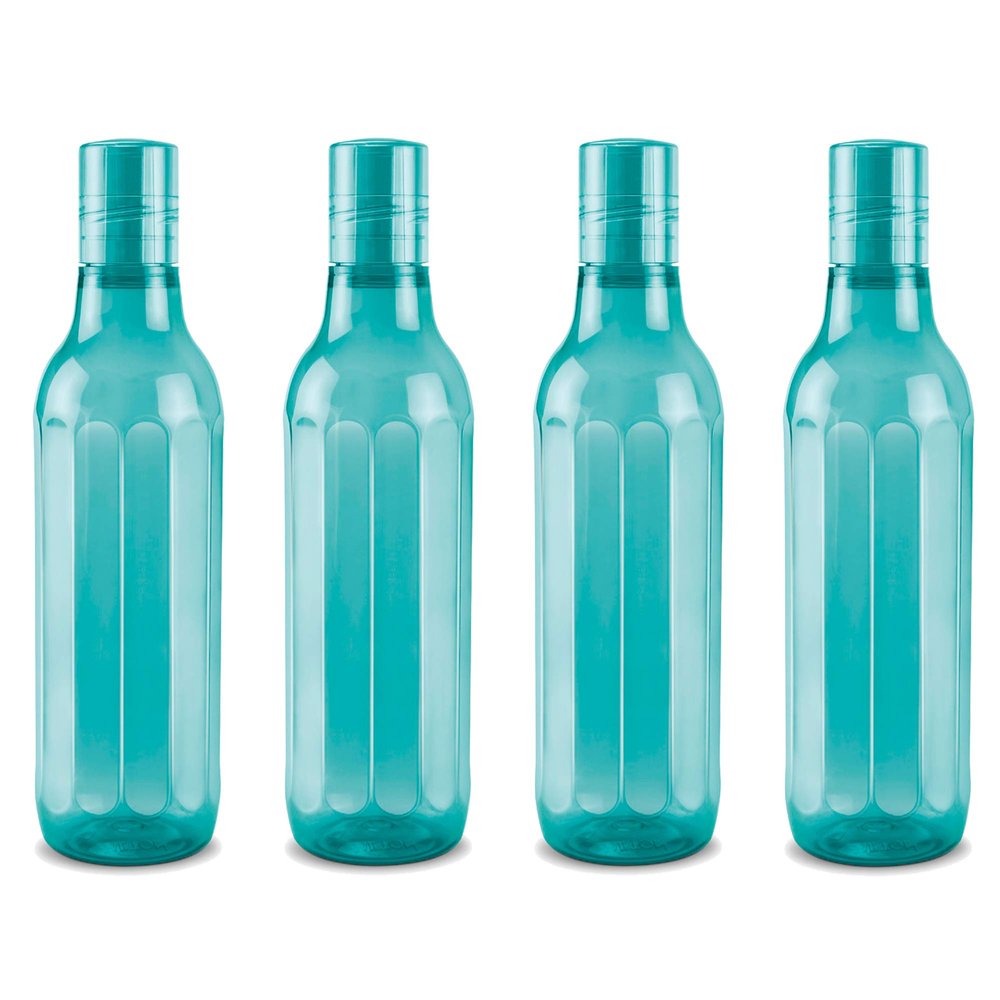 MILTON Prism 1000 Pet Water Bottle Set of 4, 1 Litre Each, Blue | BPA Free | 100% Leak Proof | Office | Gym | Home | Kitchen | Travel | Hiking | Treking