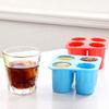 FosCadit Silicon Ice Tray Mould Ice Short Glass Cup Shaped Ice Shot Glass Maker Mould Ice Cube Shot Glass Freeze Tray for Juice Whiskey Cocktails Bar Party (Multicolor) view 3