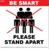 ELISHA VINYL STICKER/BE SMART PLEASE STAND APART/SET OF 2 PCS [ENGLISH & HINDI] SIZE 9 * 12 INCH view 3