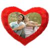 PRECIOUS GIFTS Cotton Fur Heart Shape Personalized Pillow and Key Chain with Your Photos and Messages (Red, Standard) view 1