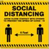 ELISHA VINYL STICKER/SOCIAL DISTANCING/SET OF 2 PCS In [ENGLISH & HINDI] SIZE 9 * 12 INCH view 1
