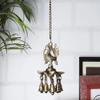 Siddhi Vinayak Brass Handicrafts Akhand Diya Decorative Brass Crystal Oil Lamp Tea Light Holder Lantern, 6 inch (Gold and White) view 2