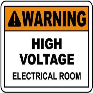 Warning high Voltage Electrical roomFoam Board Water Proof with Double Sided Sticker