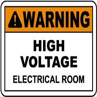 Warning high Voltage Electrical roomFoam Board Water Proof with Double Sided Sticker