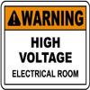 Warning high Voltage Electrical roomFoam Board Water Proof with Double Sided Sticker view 1