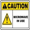 Caution Microwave in useFoam Board Water Proof with Double Sided Sticker view 1