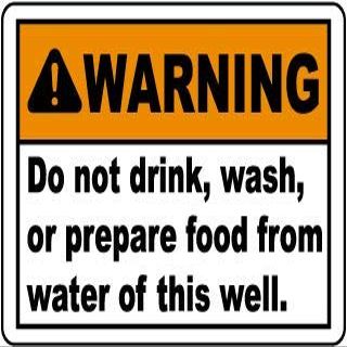 Warning do not drfink, wash, or Prepare Food from Water of This wellFoam Board Water Proof with Double Sided Sticker